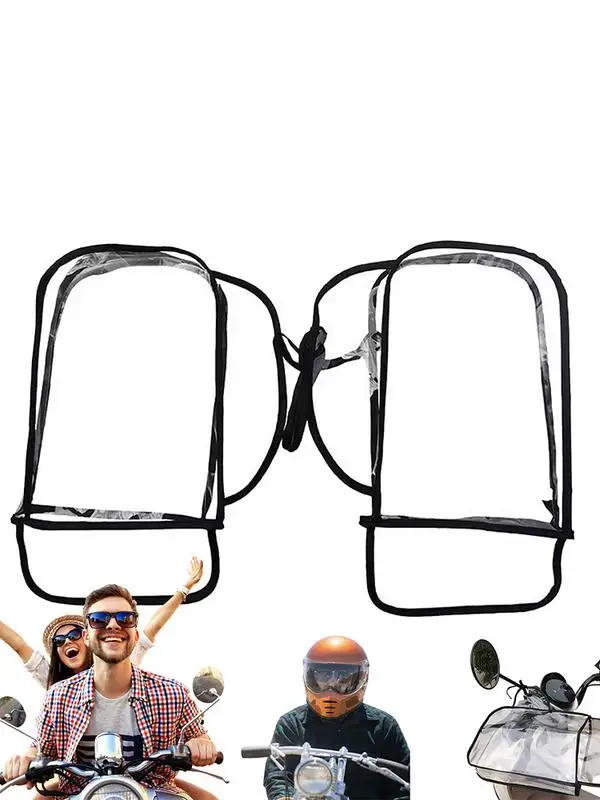 

1pair WaterProof Transparent Motorcycle Handlebar Cover Handlebar Protective Cover Thick Rainproof Transparent Handlebar Mittens