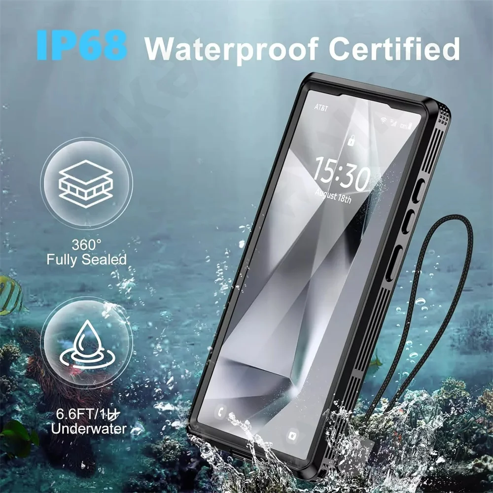 Case For Galaxy S25 S24 S23 Ultra Plus Waterproof Shockproof IP68 Underwater Built Screen Protector Anti-Scratch 360 Cover