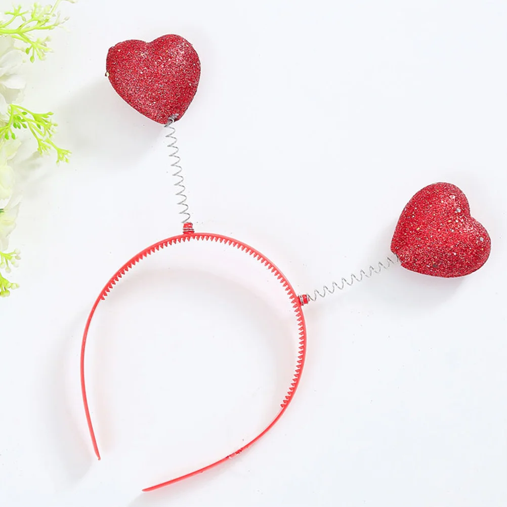 

4pcs Peach Heart Hair Hoop Red Party Headwear For Valentine'S Day Lightweight Non-Slip Hair Accessory Women Hairstyle Tool