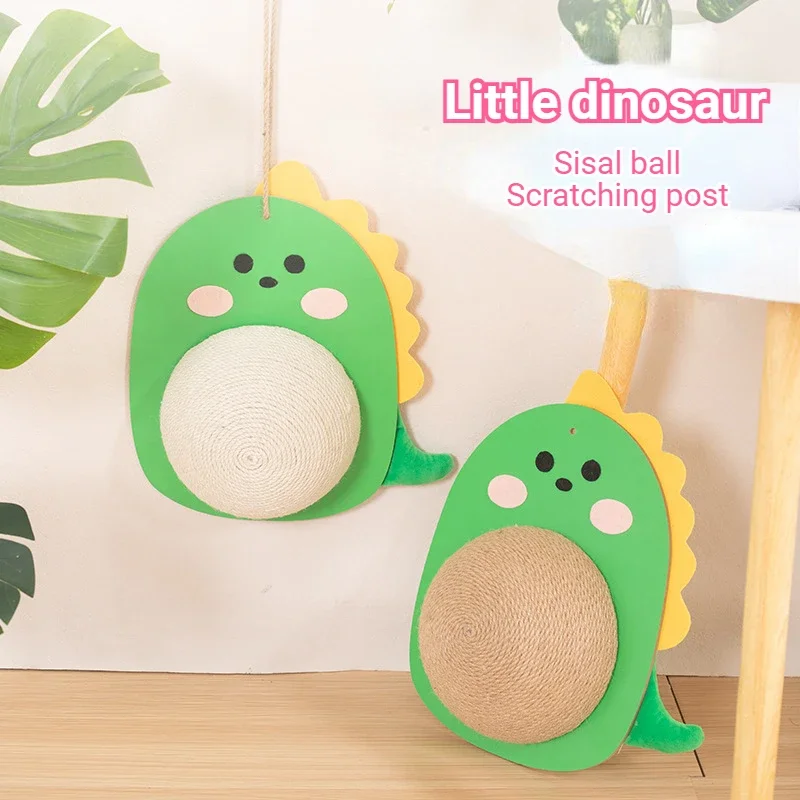 Cat Scratching Board Cat Toy Green Dinosaur Cute Hair Cat Trees Indoor Grinding Claws Interactive Kitten  Interactive