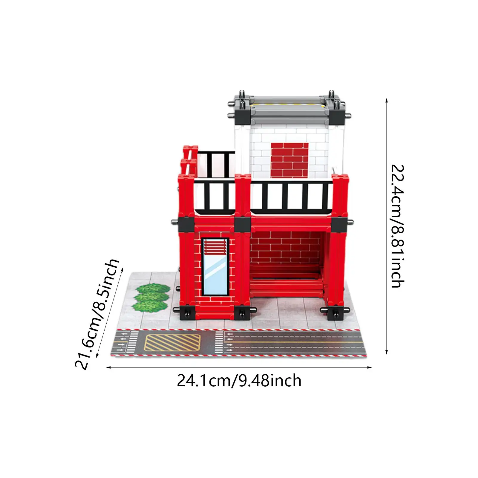 Kit de Construction de Caserne de Pompiers, Puzzle 3D Artisanal, Assemblage pour Disposition d'Accessoires, Table de Sable, Modèle d'Architecture, Cadeau