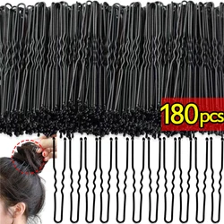 Black Hair Clips U-Shaped Bobby Pin Women Invisible Wavy Hairpin Hairstyle Styling Metal Hair Grips Barrette Hair Accessories