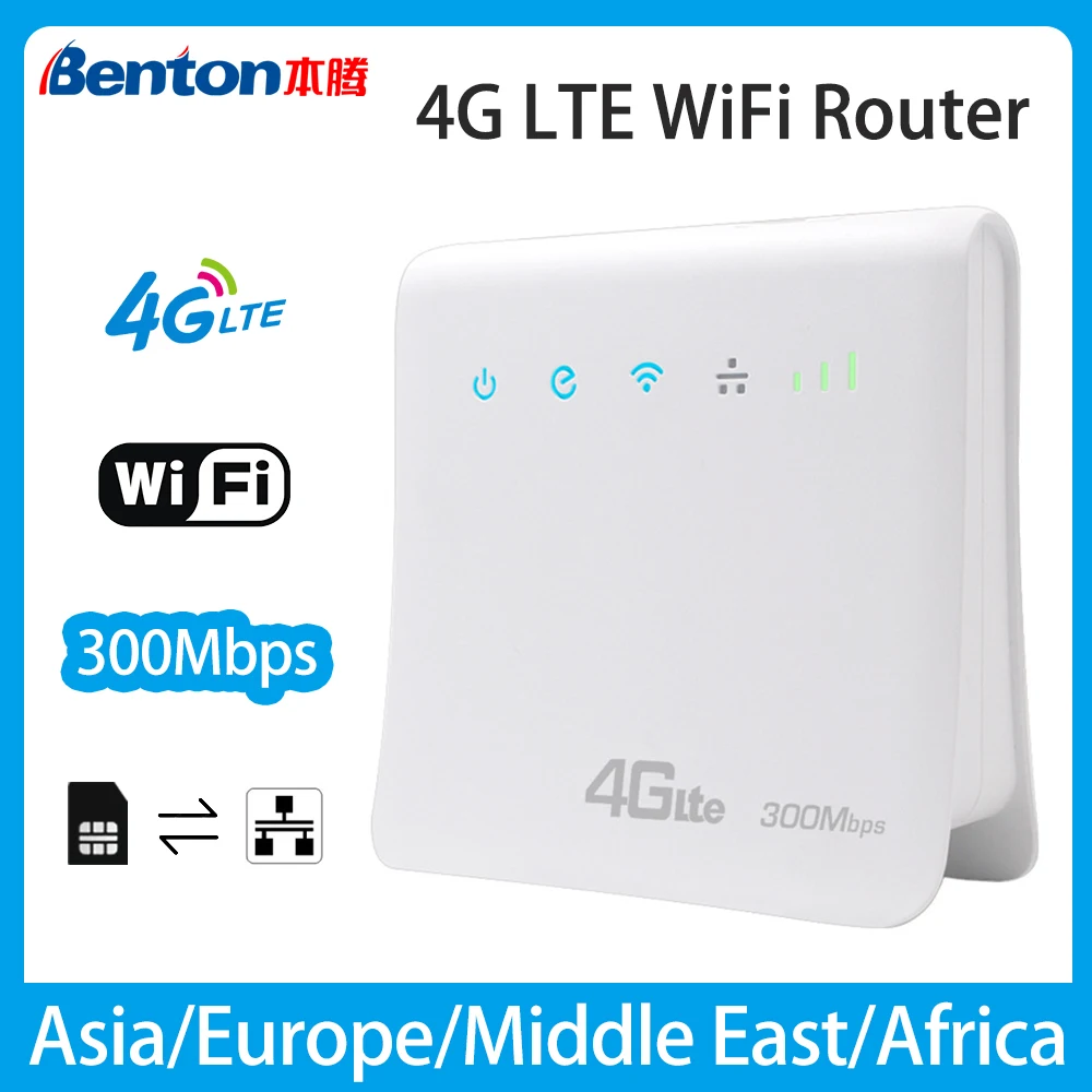 

Benton Unlock 4g WiFi Router with SIM Card Slot 4g LTE Router 300Mbps WiFi Repeater 2.4GHz WiFi 4g Modem WAN LAN Ethernet Router