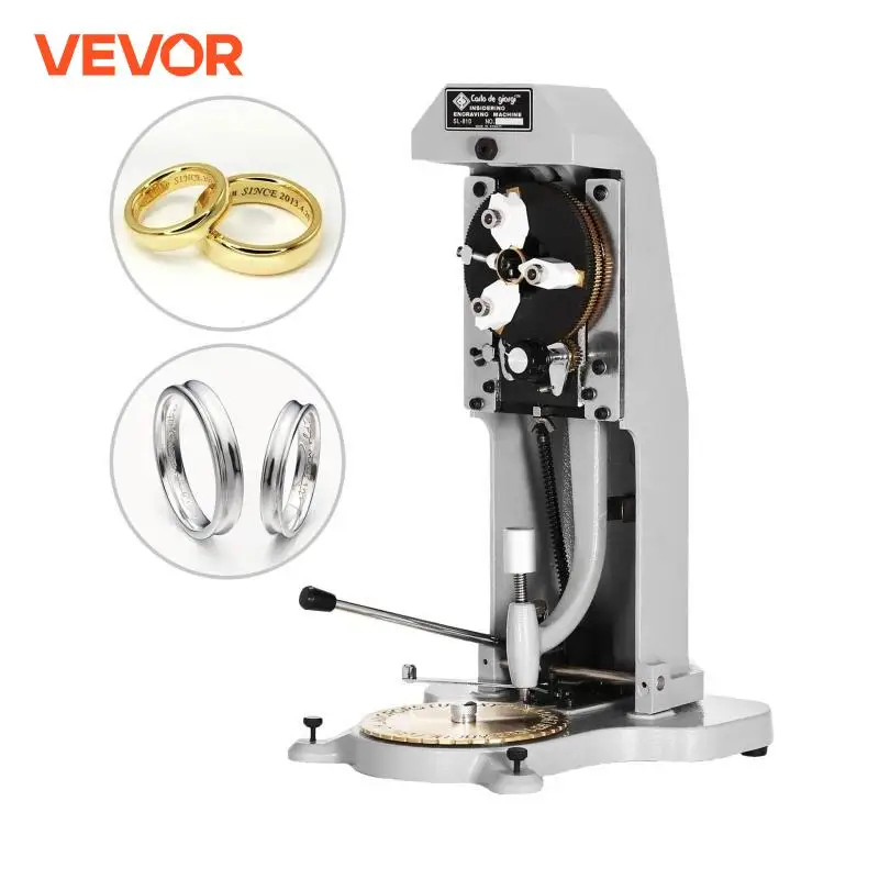 VEVOR Inside Ring Engraver Stamper w/ Two Faces Standard Letter Block Dial Plotter Gold Silver Jewelry Making Engraving Machine