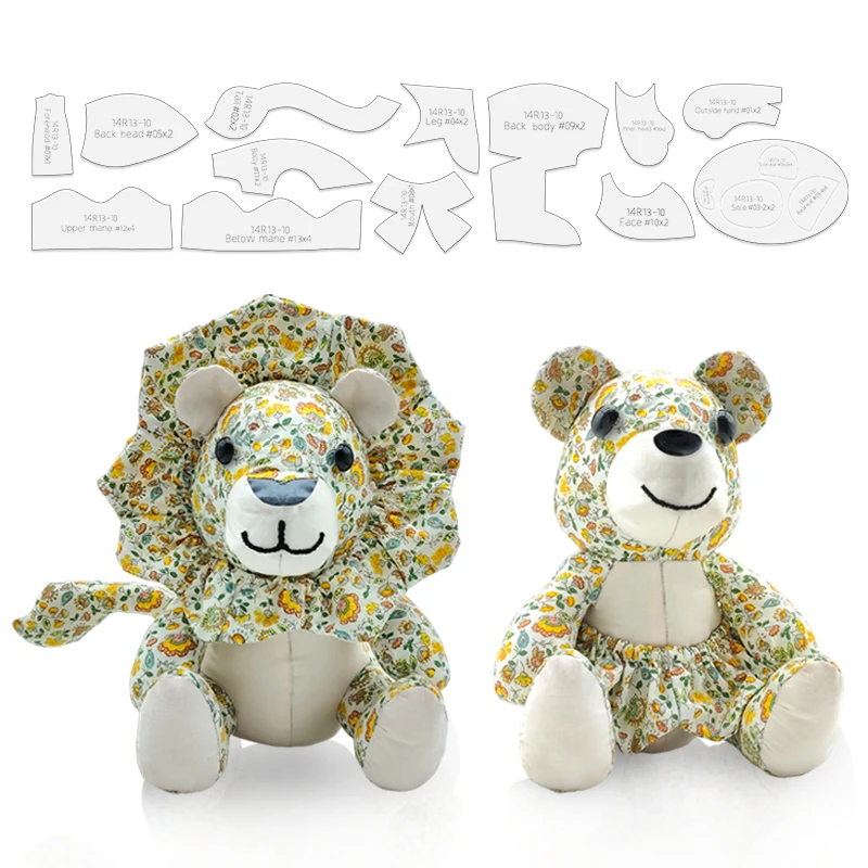 Lion/Bear Pattern Dual Purpose Template for Doll Making