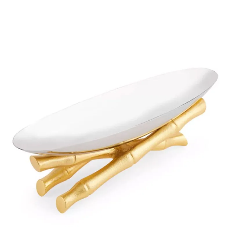 

bamboo joint boat-shaped fruit plate home furnishing living room entrance dining table soft decoration ornament