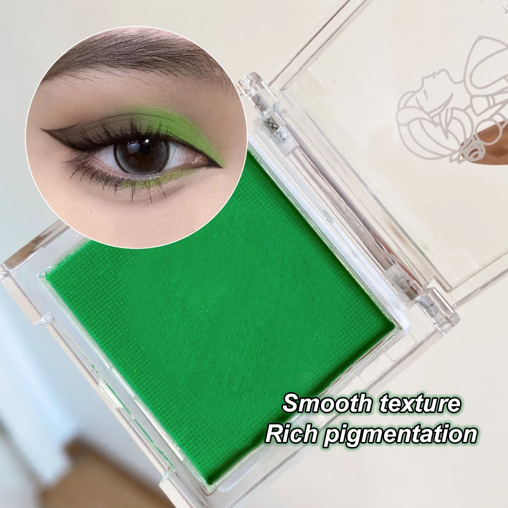 グリーンアイシャドウ、クリスマスメイク、高彩度、マットステージメイク、イエロー、ブルー、レッド、パープル、インテンスカラー高彩度