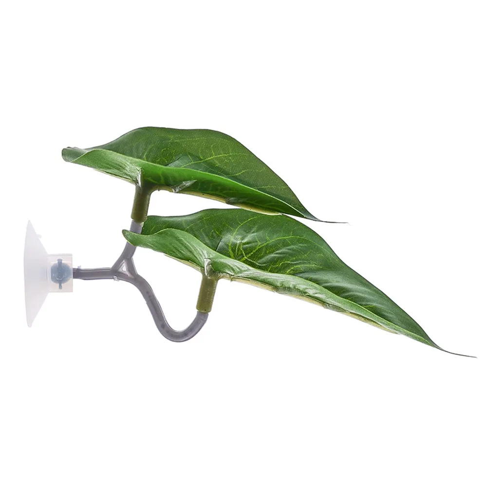 Hoja de descanso de pescado Betta de plástico, hojas de loto simuladas/hoja Artificial, ventosa, juego de peces Betta, hoja oculta relajante