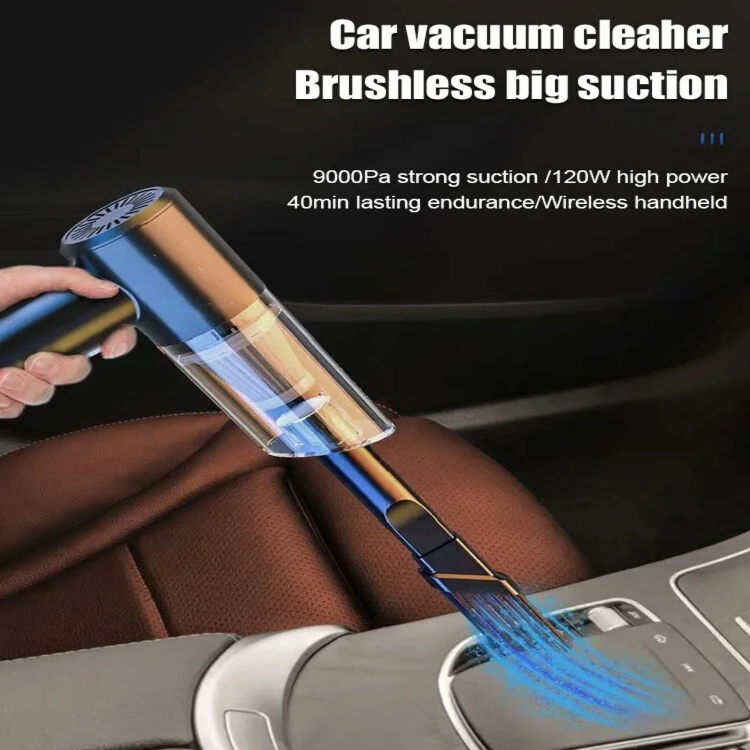 2 in 1 High Power Car Vacuum Cleaner Strong Suction Handheld Wireless Blower Portable