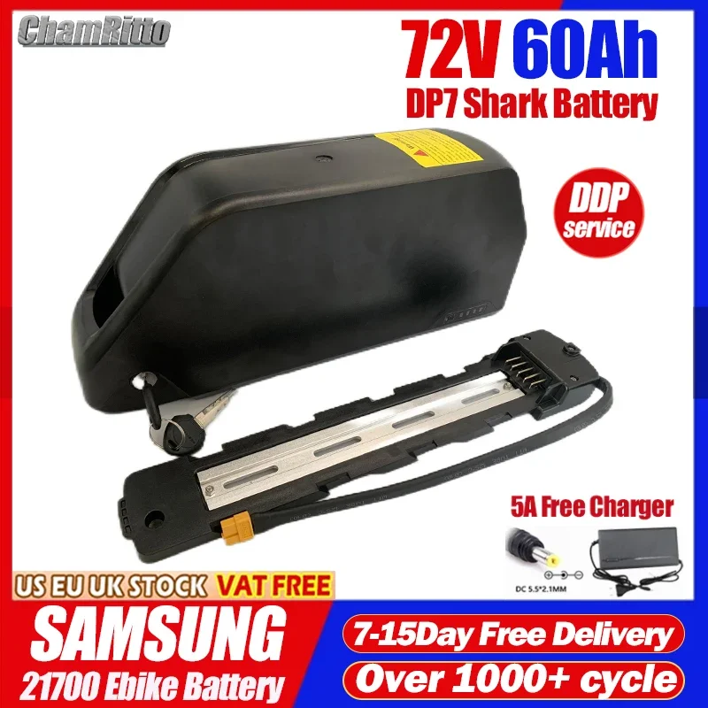 

72V E bike cham-rider Bateria 25ah 30 40ah 50 60ah Electric Bicycle Battery 72v3000w bateria de bicicleta 21700 bateria de lítio