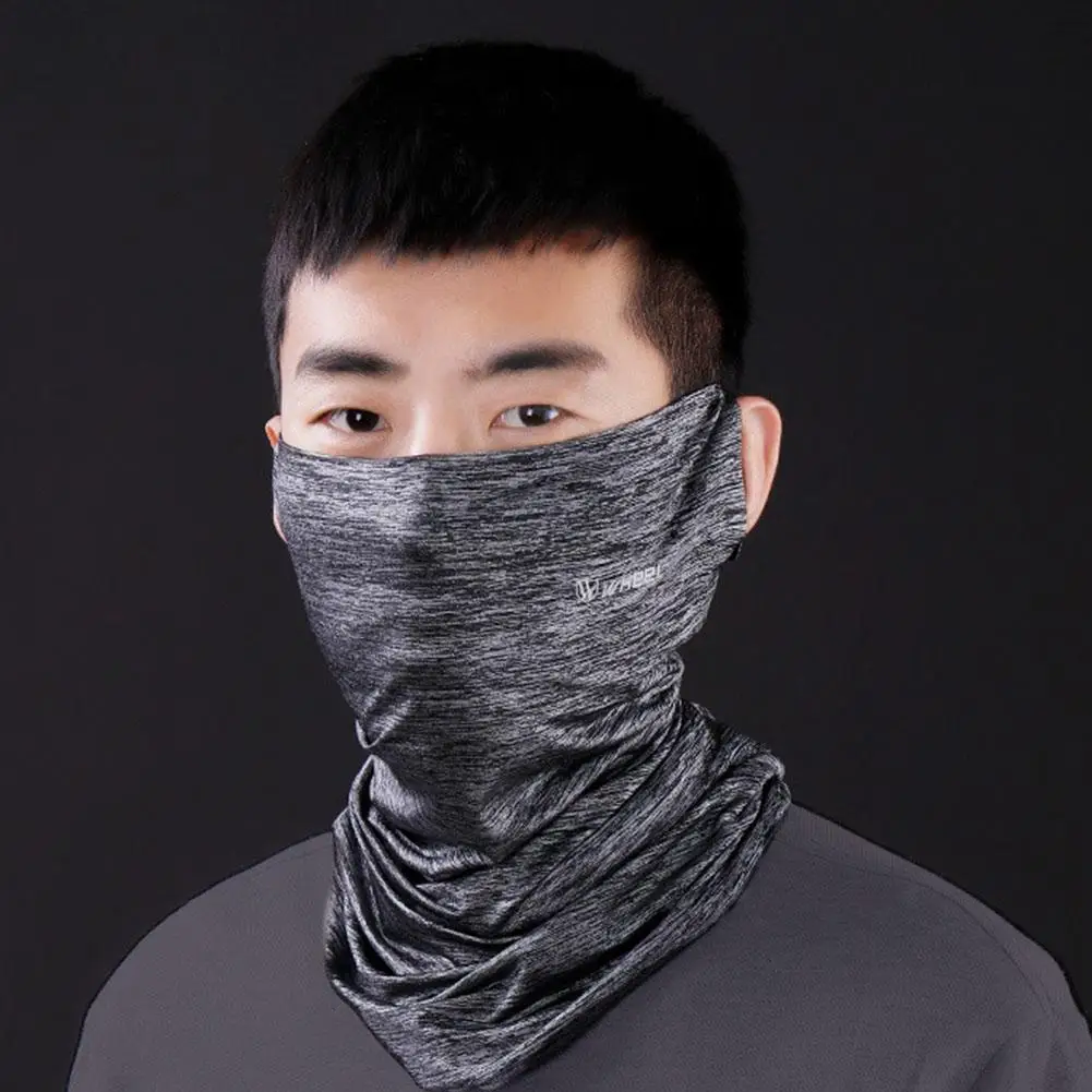 Summer Ice Silk Suncreen Cycling Face Mask Sun Protection Anti-UV Neck Scarf Comfortable Elastic Breathable Face Cover Men Women