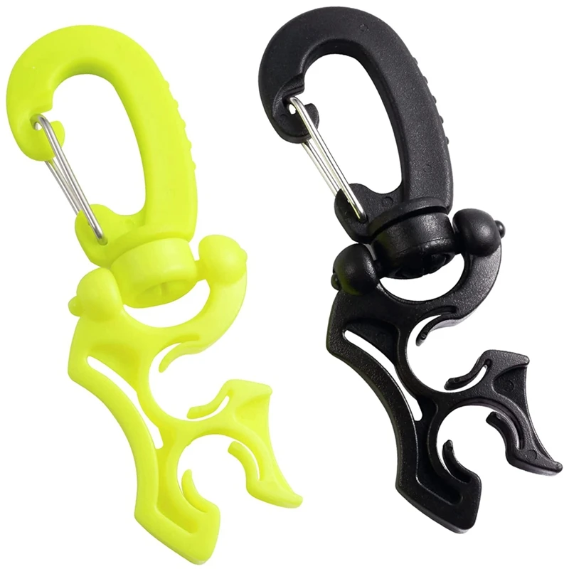 

2 Packs Scuba Hose Clip Scuba Diving Hose Holder Clip, Double BCD Dive Hose Holder With Snap Hook Buckle