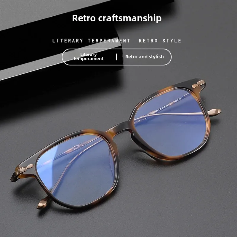 New RLT-5887 Ultra-light Plate Pure Titanium Designer Full Frame Men's and Women's Retro Myopia Glasses Frame Zenottic