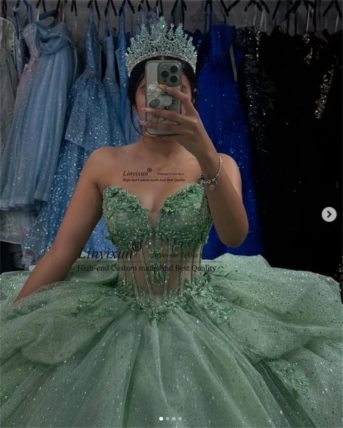 Baljurk Quinceanera Jurken Met Appliqué Kant 3D Floars Sweet 16-jurken Verjaardag Prinses Aangepaste vestidos de 15 XV Años