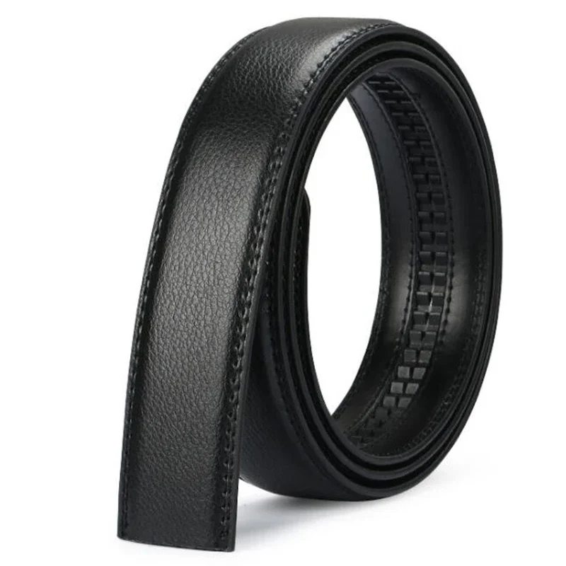 Men\'s Automatic Buckle Belts No Buckle 3.50cm Belt Body without Buckle High Quality Male Genuine Leather Strap Jeans Belt Wide