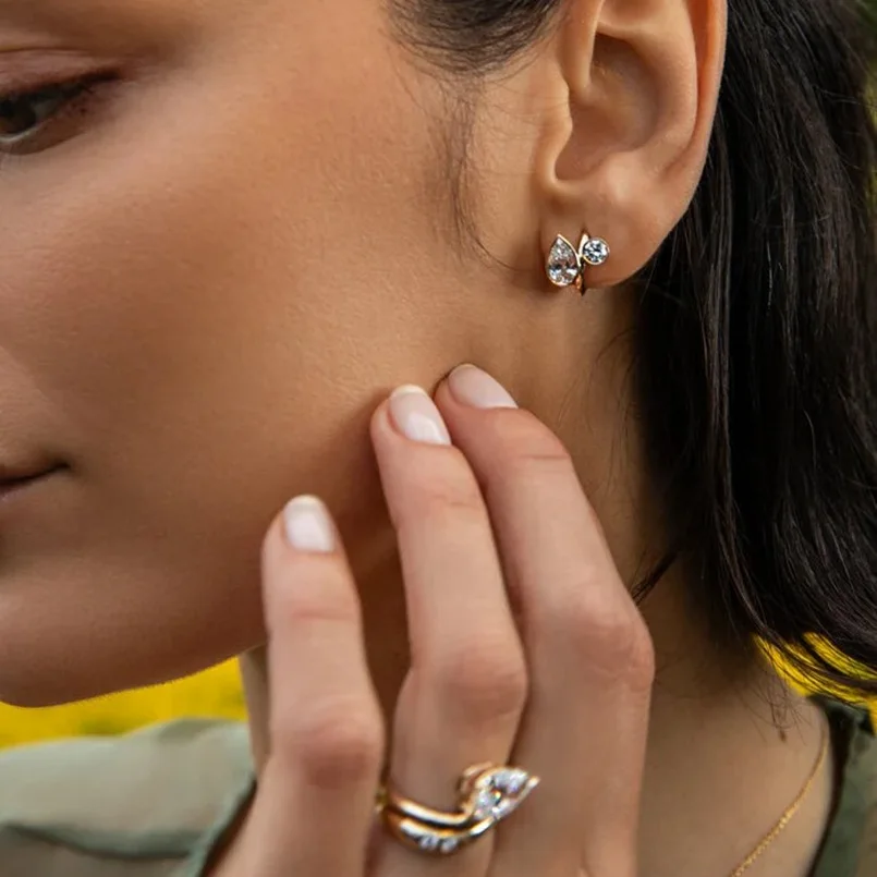 2026 New Geometric Round Tear Drop CZ Fashion Women Jewelry Circle Hoop Earring Wholesale