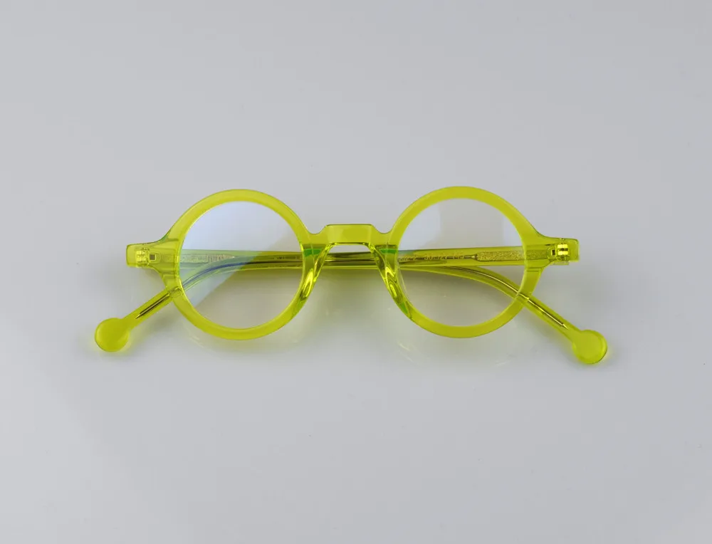 HONKAN Kleine Acetat-Brillenfassung Vintage Runde Handgefertigte Vollrand-Brillengestelle für Herren und Damen Kurzsichtigkeit Lesebrille – Detail 39