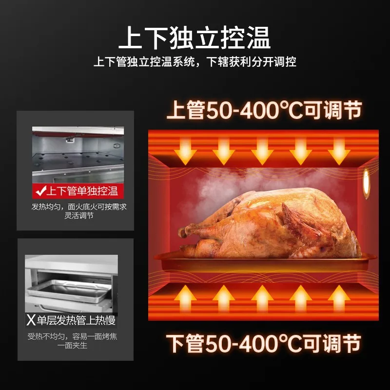 فرن كهربائي تجاري مكون من طبقتين وأربع أطباق فرن احترافي كعكة الخبز حقيبة ناعمة فرن حقيبة أوروبية