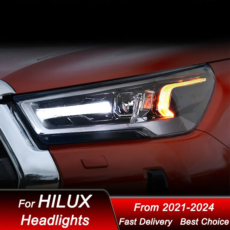 

Pop Car Led Headlights For Toyota HILUX REVO 2021-2024 To High Style Full LED Upgrade High Configure Projector Lens Accessories