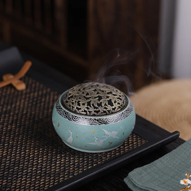 Xianhe Ceramic Aromatherapy Stove Decoration Home Indoor Tea Ceremony Incense Seat Alloy Copper Aromatherapy Stove