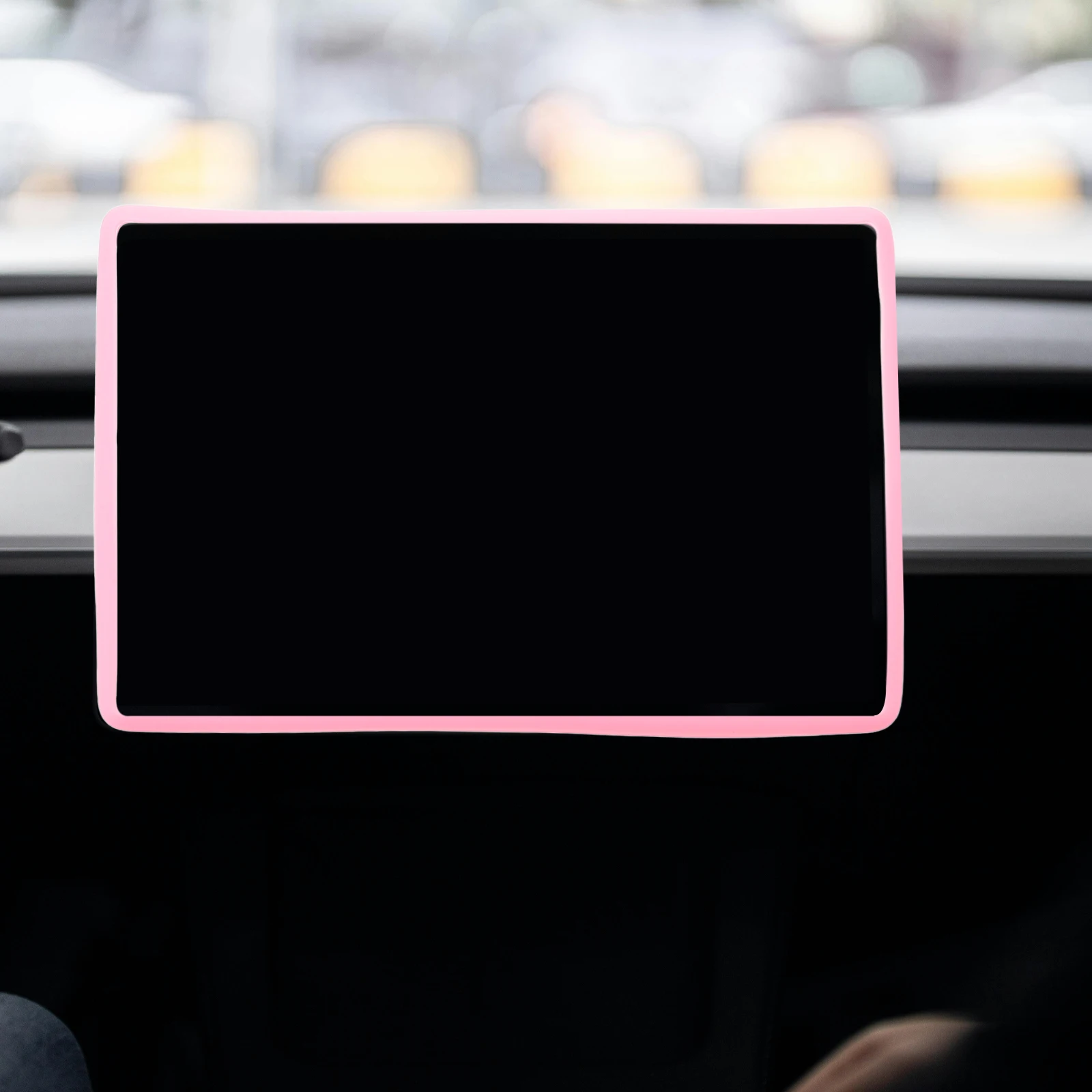 

Silicone Navigation Screen Protector Frame Anti-Collision Touchscreen Edge Cover Compatible For Tesla 3 Y Flexible Durable Car