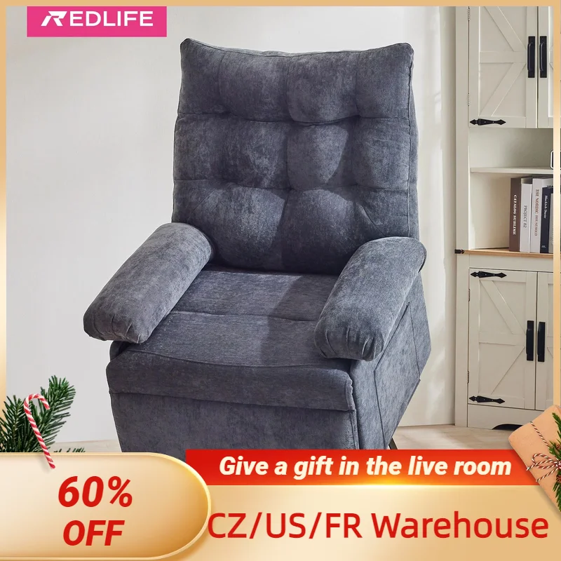 Redlife-Power Lift Reliner Chair for Elderly, Ergonomic Reliner Sofa with 3 Motors, Adjustable Position for Living Room, Bedroom