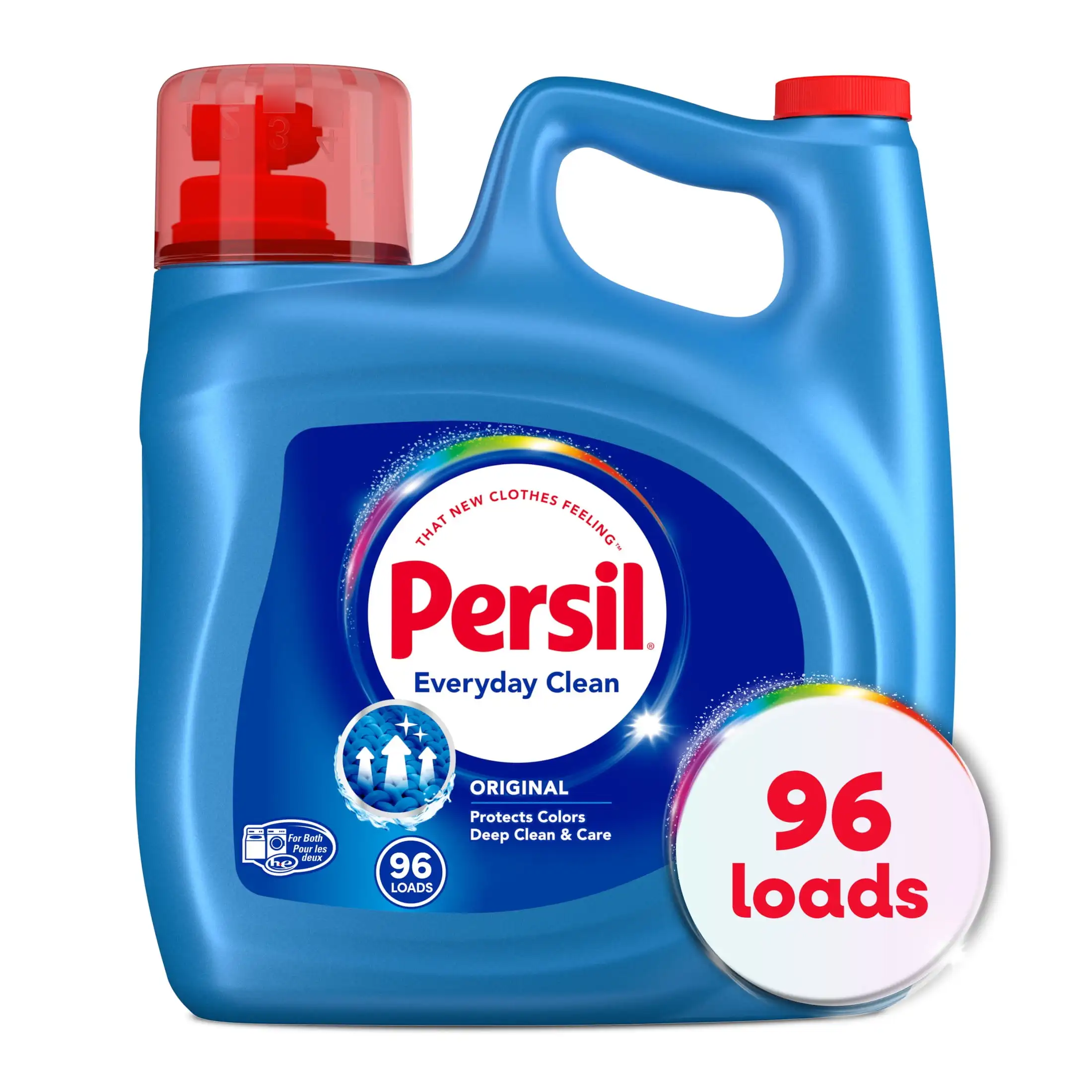 Original Everyday Clean Liquid Laundry Detergent, 150 Fluid Ounces, 96 Loads Washing can get deep cleaning hold clothes