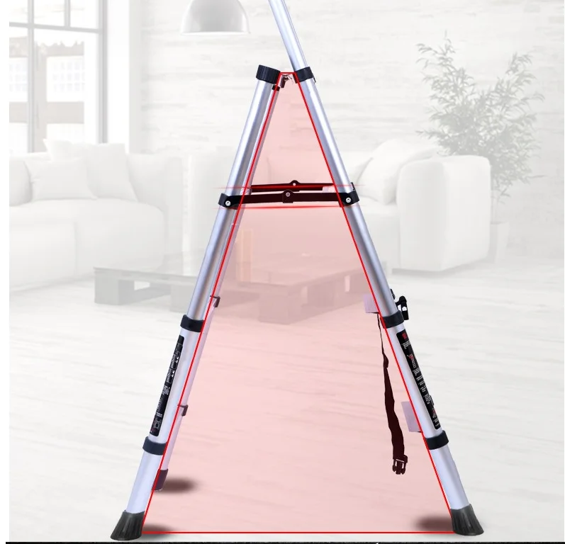 Telescopic Aluminium Ladder Extension Foldable Portable Straight Ladders Multi Purpose Household Tools