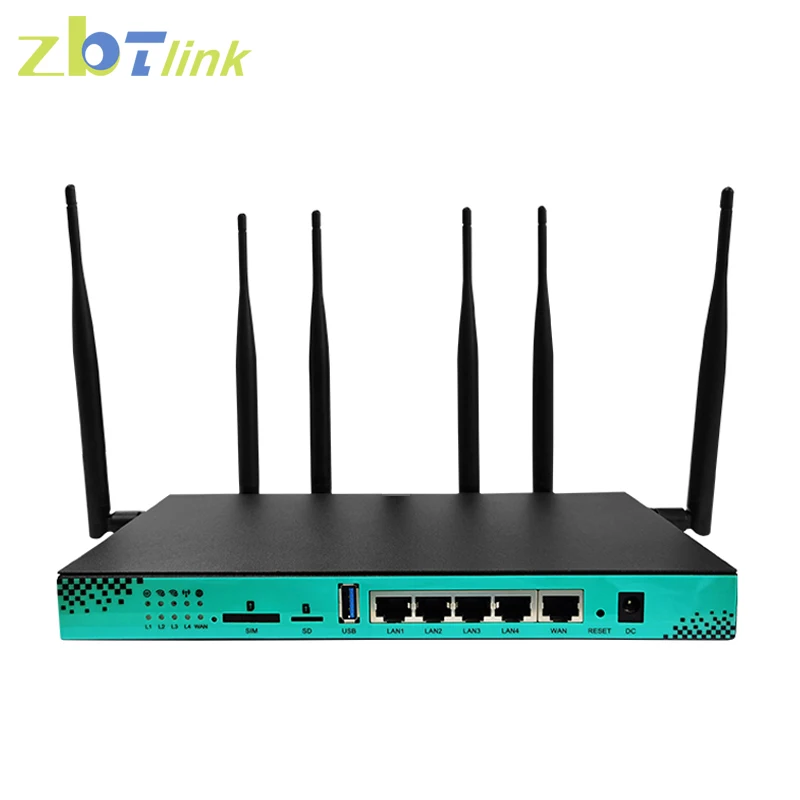 

Zbtlink Router 4G 5G 1200Mbps Wifi Wireless Dual Band 4*1000M LAN 16MB 256MB Openwrt 2.4Ghz 5Ghz 6*Antenna for 64 User