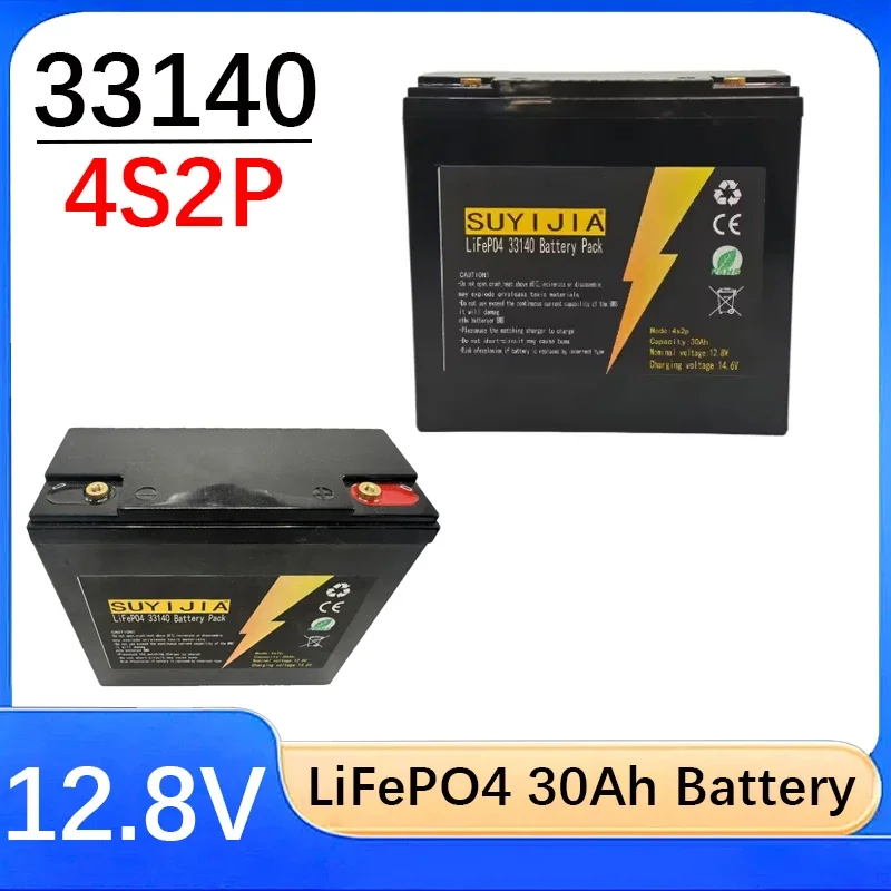 

33140 4S2P 12,8 В 30 Ач LIFEPO4 солнечная панель 12 В 30000 мАч источник бесперебойного питания для хранения энергии с защитной панелью BMS