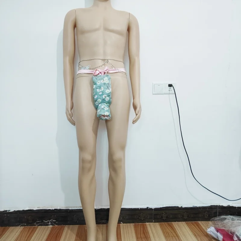 

Сексуальные мужские мягкие гладкие трусы ручной работы с цветочным принтом, шелковистые на ощупь, хлопковые трусы с регулируемым поясом, эротические футболки FKK для танцевальной вечеринки