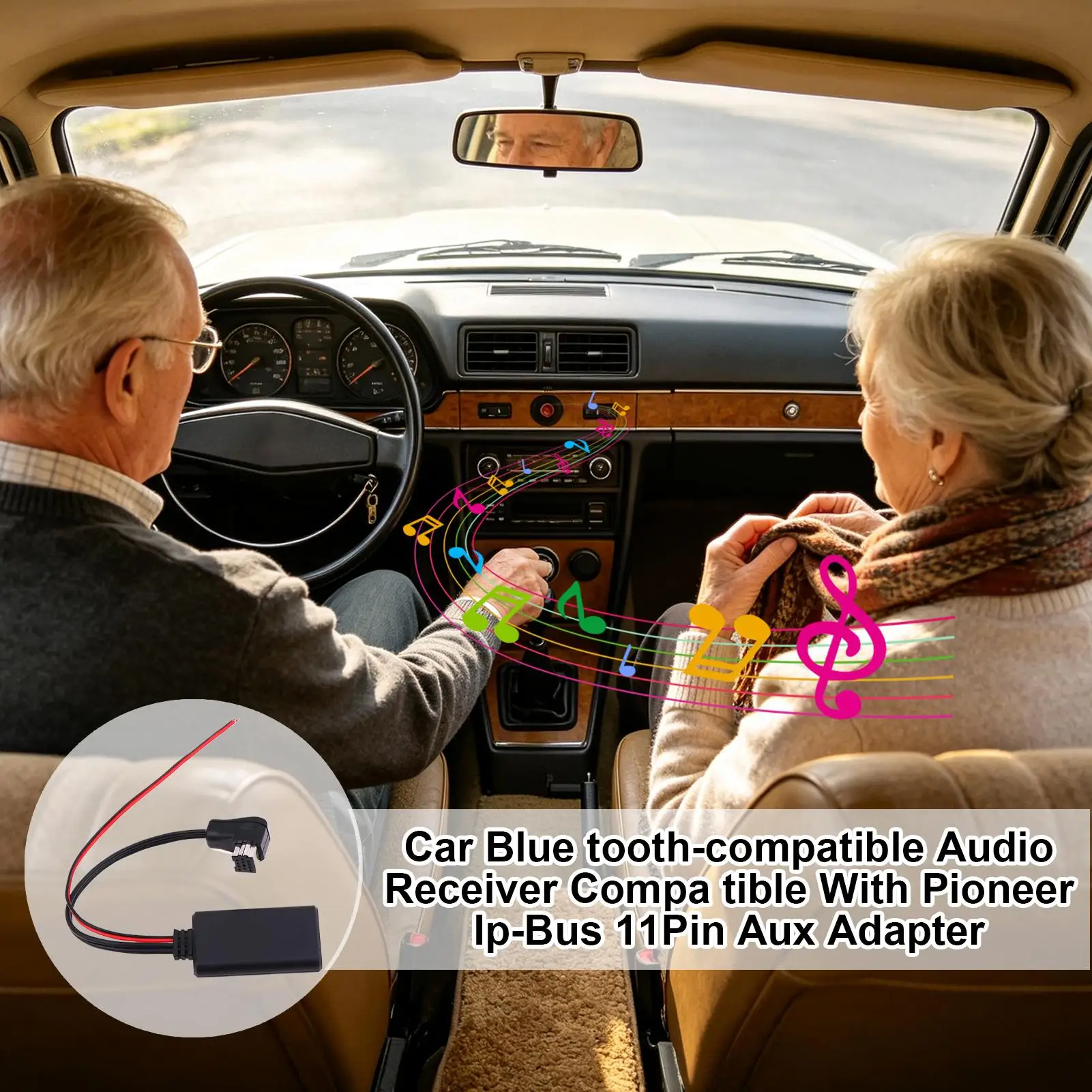 Auto Audio Adapter Compact Smooth Music Plug and Play Stable Automobile Speaker Audio Cable for Vehicle Road Travel Commute