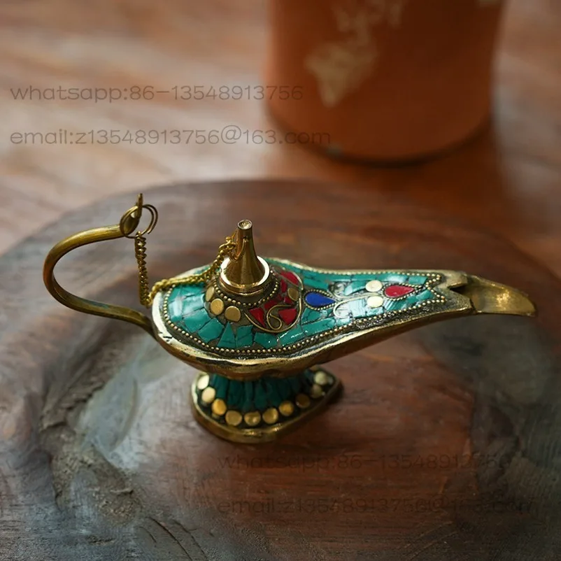 Children's wishing lamp creative copper retro home accessories TV cabinet wine cabinet handicraft ornament