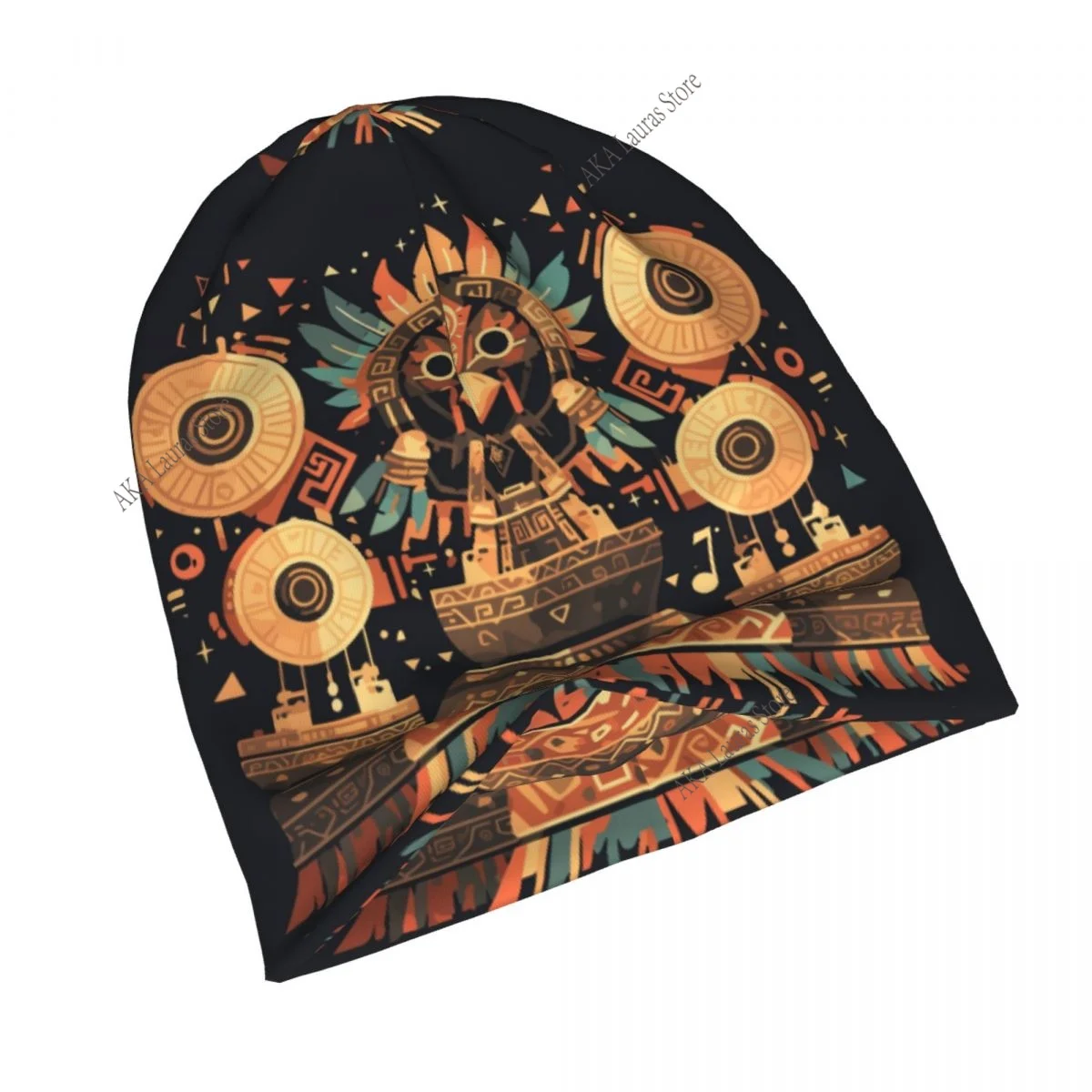 Aztec Ethnic Men Women Beanies Windproof Ski Cap Double Layer Fabric Bonnet Hat