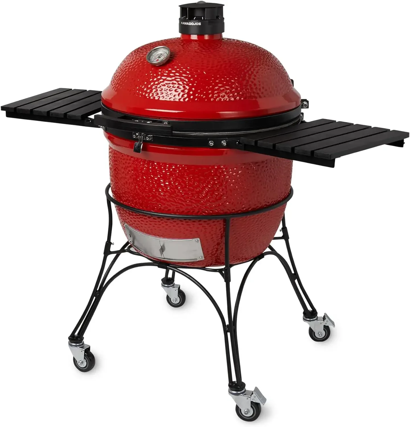 Big Joe Series II 24-inch Ceramic Charcoal Grill and Smoker with Cart Side Shelves Stainless Steel Grates and 450 Cooking Square