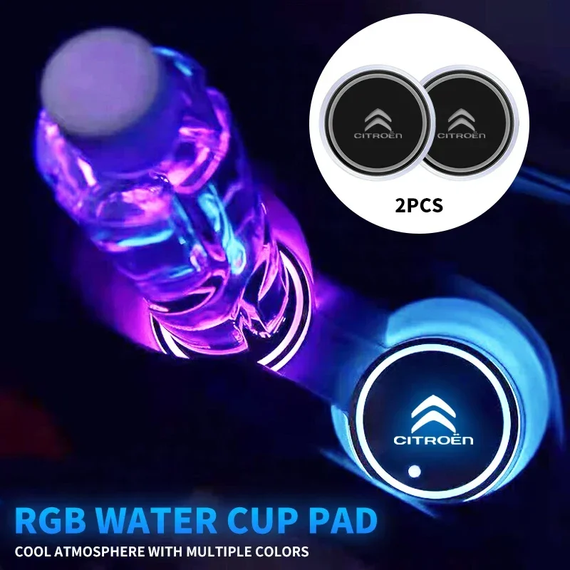 

Light Sensor Vibration Sensor Energy Saving Cup Pad Luminous Drink Cup Mat For Citroen C4 C3 C5 C6 Berlingo C4L Picasso C3-XR C4