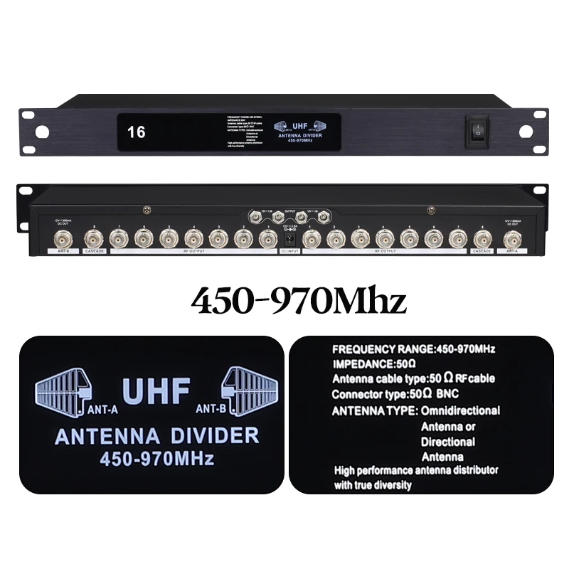 Paulkitson UA898-U990 16-CL Professional Stage wireless Microphone Signal Distribution System RF Signal Distribution Antenna