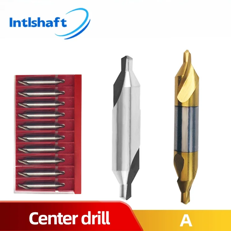 Intlshaft 10pcs 1set HSS Center Drill Bit Combined Center Drills 60 Degree Countersinks Angle Bit Metal Drill Bit HSS-TIN