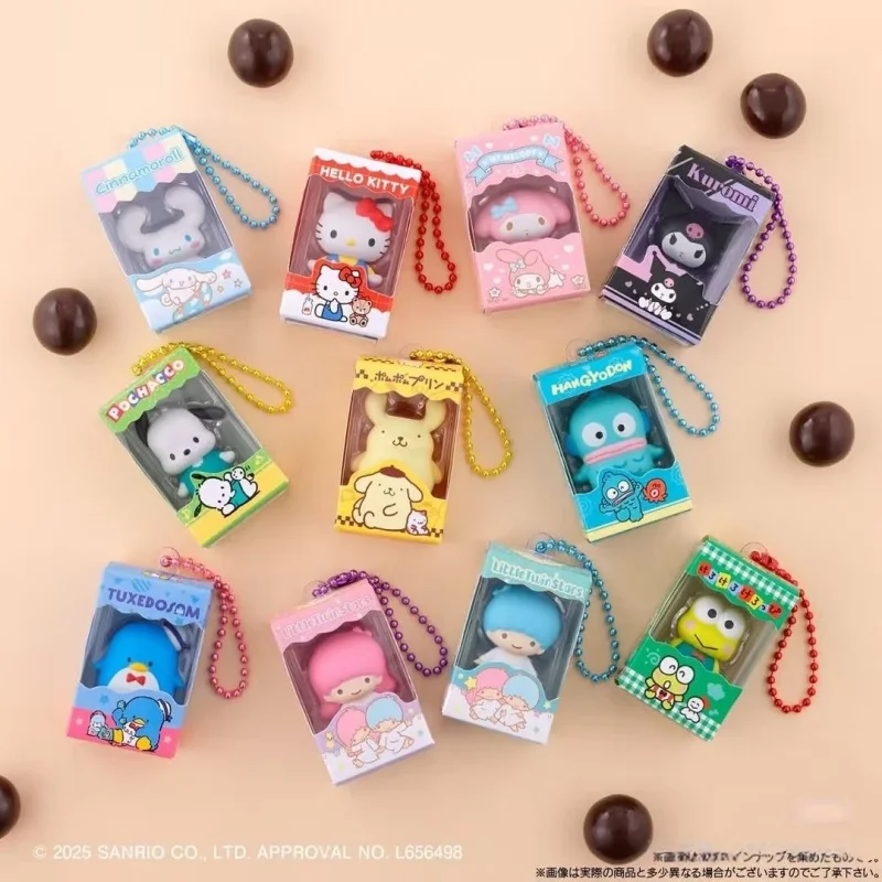 Autentyczne figurki Bandai Mini Decorative Toys Kitty Cat Melody Kuromi Big Ear Dog Twin Star Blind Box, urocze figurki anime do kolekcjonowania