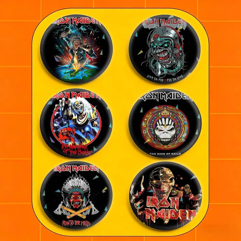 

Band I-Iron horror M-Maiden 32/44/58mm Handmade Pins Round Brooch Badge Backpacks Clothes Jewelry Gifts