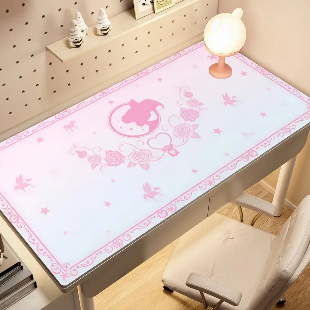Kawaii Anime Girls Pink Mouse Pad S-ailor  Large PC Gamer Mousepad Office Accessories Gaming Keyboard Desk Mat Aesthetics Rug