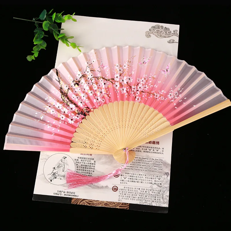 Japanese Folding Fan Handmade Decorative Kanagawa Waves Foldable Fan Handheld Vintage Hand Fans For Women Portable Folding