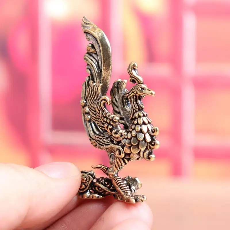 NEW Phoenix Figure Home Decor Spreading Its Wings Phoenix Decor Desktop Tea Pet Crafts Copper Ornaments