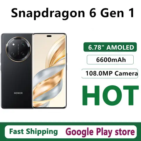 Original Honor X60 Pro Mobile Phone Snapdragon 6 Gen 1 Android 14.0 OTA 6.78" AMOLED 120HZ 66W Charge 6600mAh 108.0MP Camera