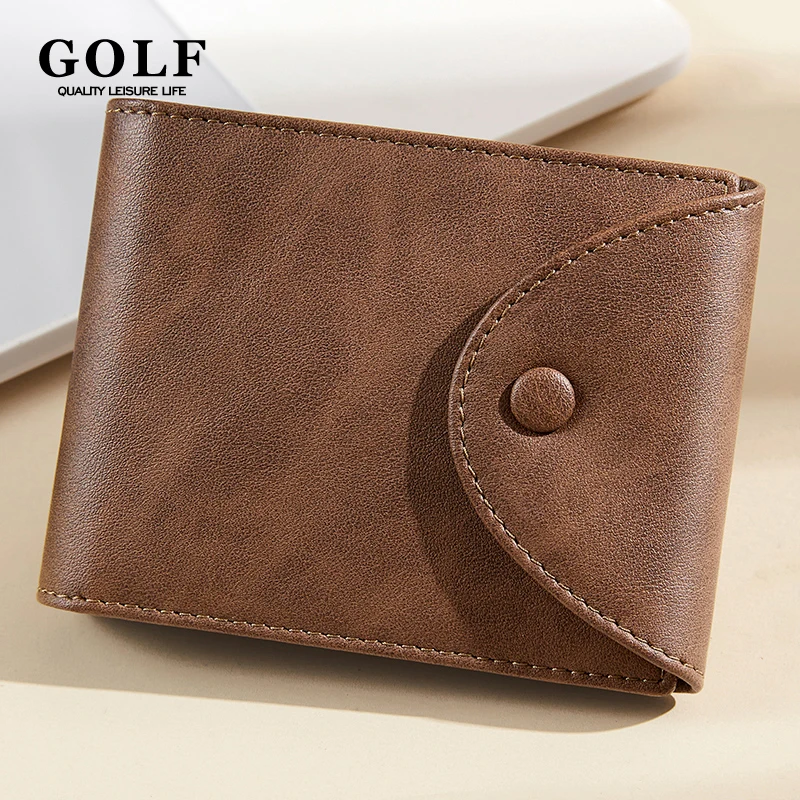 

GOLF Men Wallet Leather Slim Short Man Wallets Banknotes Cardholders Small Purse Male Folding Money Clip Driver License Holder