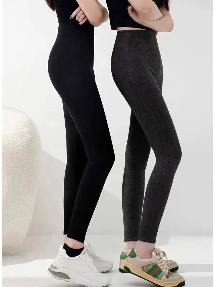 

Triple Warm Slimming High Waist Pure Camere Leggings Women's Tight Pants Autumn Winter Faion Outerwear Casual Slim Fit