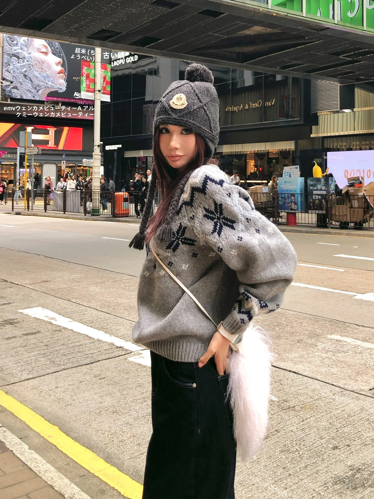 

Retro Forest System Fair Isle 00% Wool Knit Sweater Loose Casual Ladies Lazy Sle Top Lace lin Long Sve Winter Faion