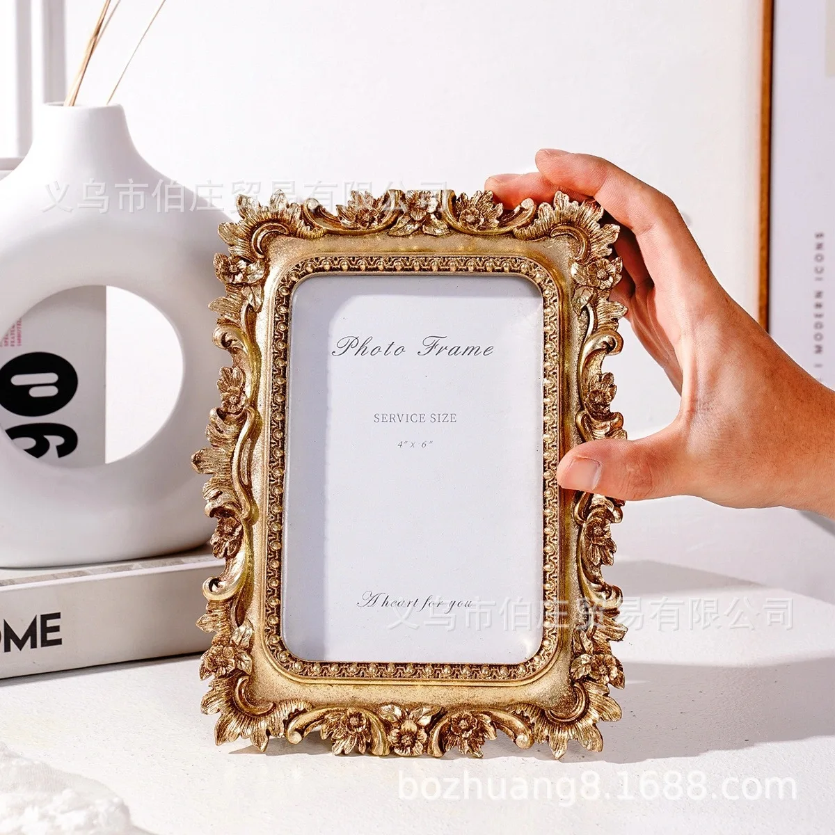 1PC Simple 3D Goldfish and Sunflower Pattern Decorative Photo Frame, Dual-use for Horizontal and Vertical Display, 4*6inch Photo