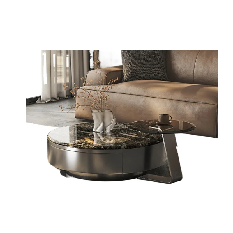 Natural luxury stone platinum diamond coffee table light l uxury high-end living room home new lar ge and small apartment