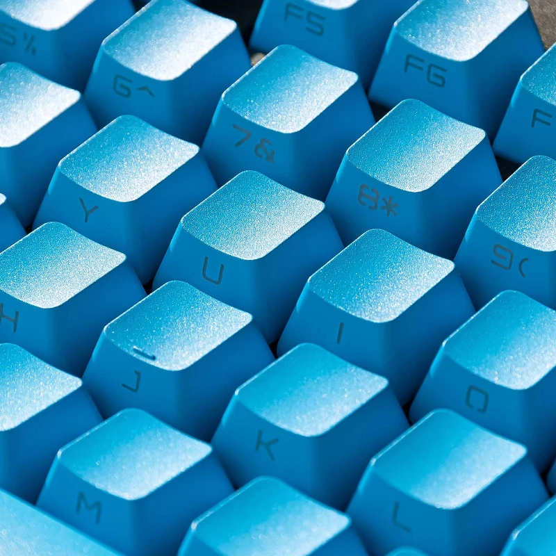 

Sky Blue Keycap Custom PBT Oem Profile Transparent Keycaps Cute Side Engraving Cartoon Anime Point Key Caps for Gamers Design